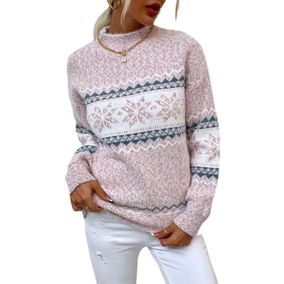 View details for Winter Snowflake Sweater Fashion Half Turtleneck Pullover Knitted Tops Women's Christmas Clothing Winter Snowflake Sweater Fashion Half Turtleneck Pullover Knitted Tops Women's Christmas Clothing