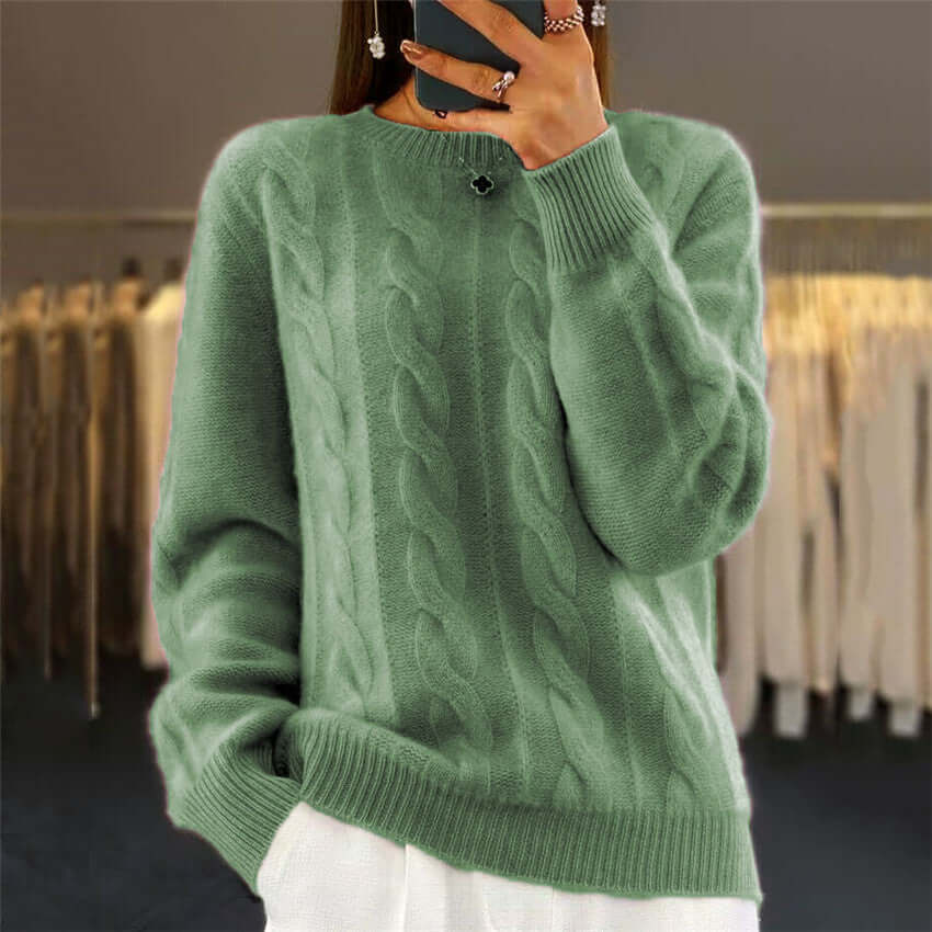 View details for Fashion Retro Cable-knit Pullover Sweater Women Fashion Retro Cable-knit Pullover Sweater Women
