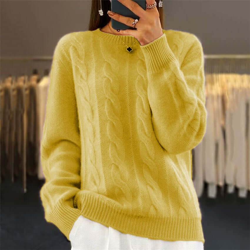 View details for Fashion Retro Cable-knit Pullover Sweater Women Fashion Retro Cable-knit Pullover Sweater Women