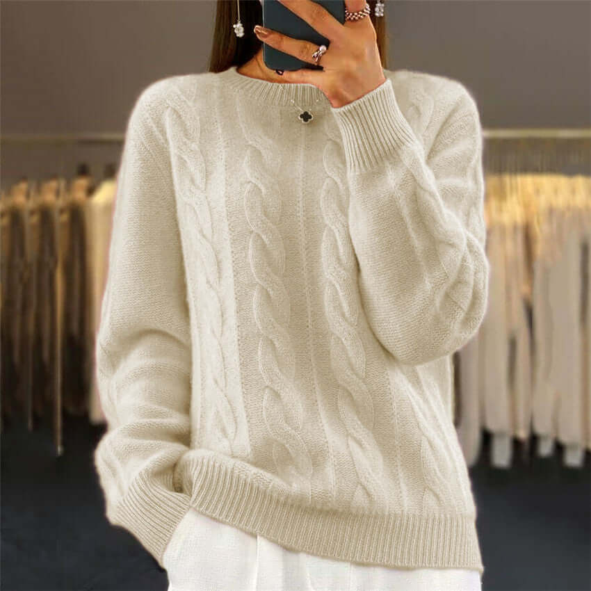 View details for Fashion Retro Cable-knit Pullover Sweater Women Fashion Retro Cable-knit Pullover Sweater Women